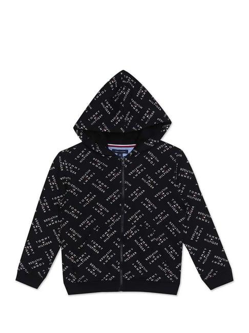 Black tommy online hoodie