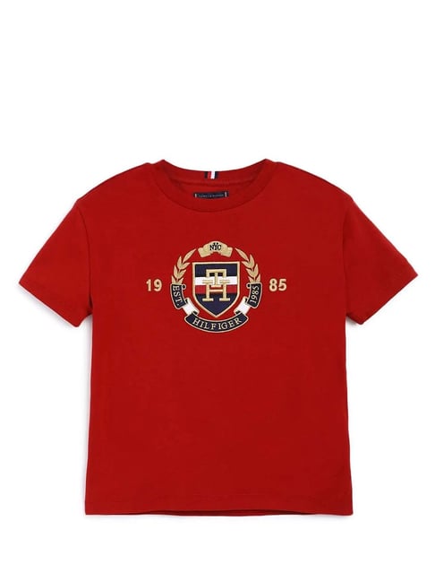 Tシャツ・カットソー   /  1985 EMBROIDERY T-SHIRT RED 1985 T-shirts【Tシャツ】【ティーシャツ】【数字】【年代