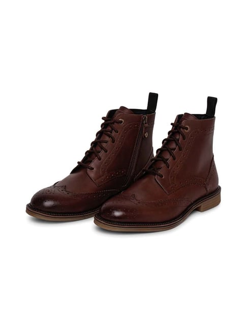 Ezok Men's Brown Derby Boots