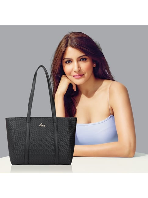 Buy Lavie Navy Solid Large Tote Handbag Online At Best Price @ Tata CLiQ