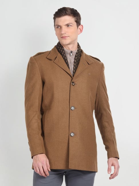 Arrow Sport Brown Regular Fit Overcoat-picture-34