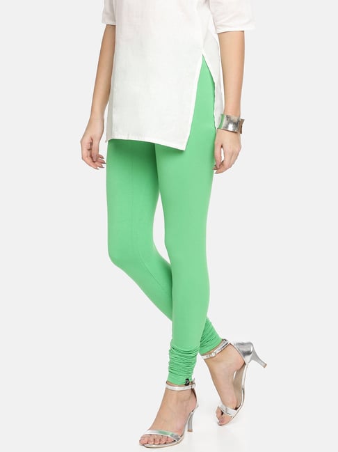 Lyra Mint Green Cotton Ankle Length Leggings