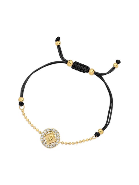 Police Luck Crystal Cord Slider Black Flexible fit Bracelet for Women-picture-42