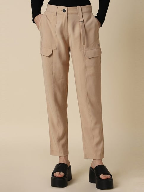 Allen Solly Beige Mid Rise Trousers-picture-39
