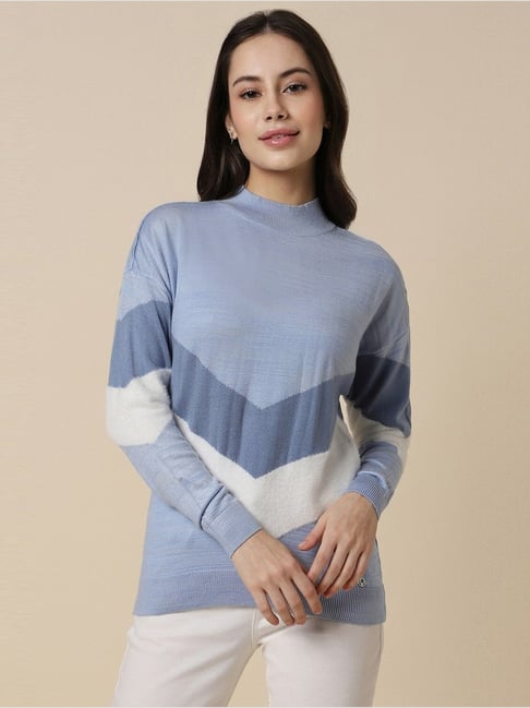 Allen Solly Blue Printed Sweater-picture-28