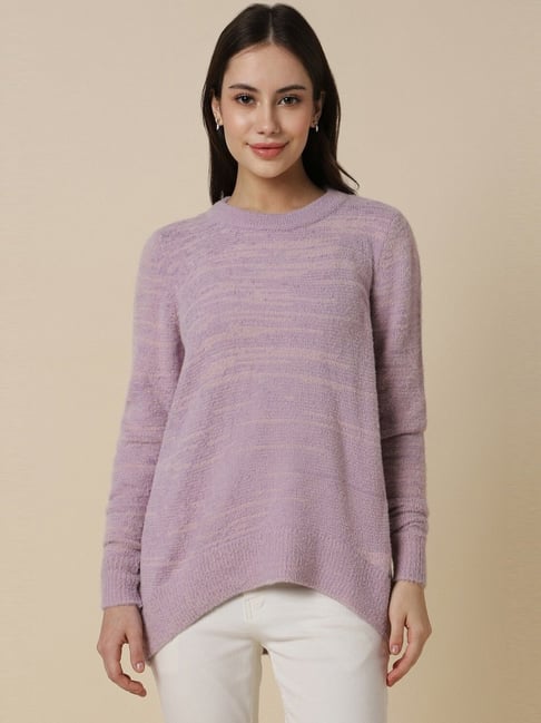Allen Solly Lilac Self Pattern Sweater-picture-16