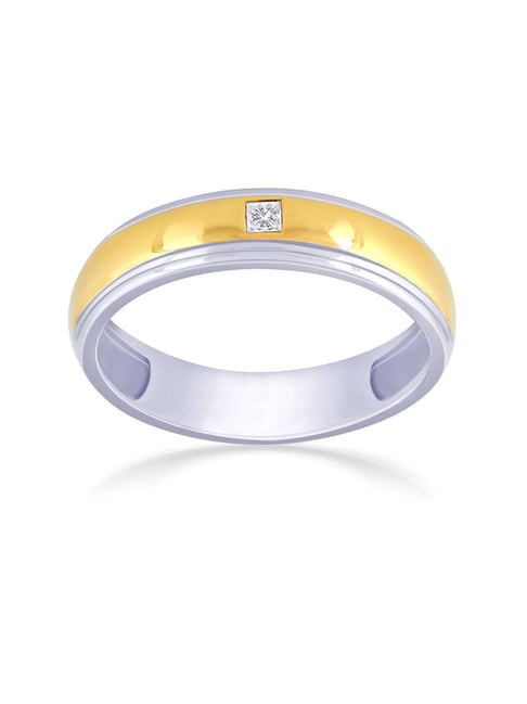 Malabar Gold and Diamonds 18k Two Tone Gold Diamond Band Ring for Women