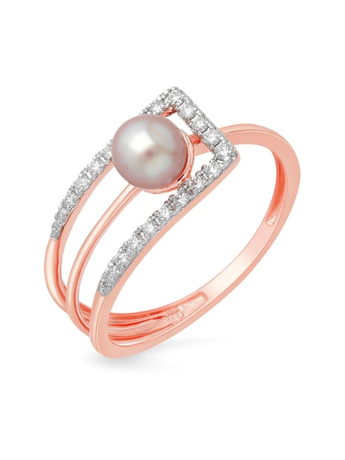 Malabar Gold and Diamonds 18k Rose Gold Diamond Ring