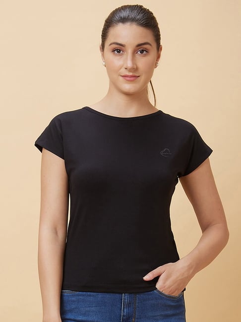 Buy BEING HUMAN Black Round Neck T Shirt for Women Online Tata CLiQ