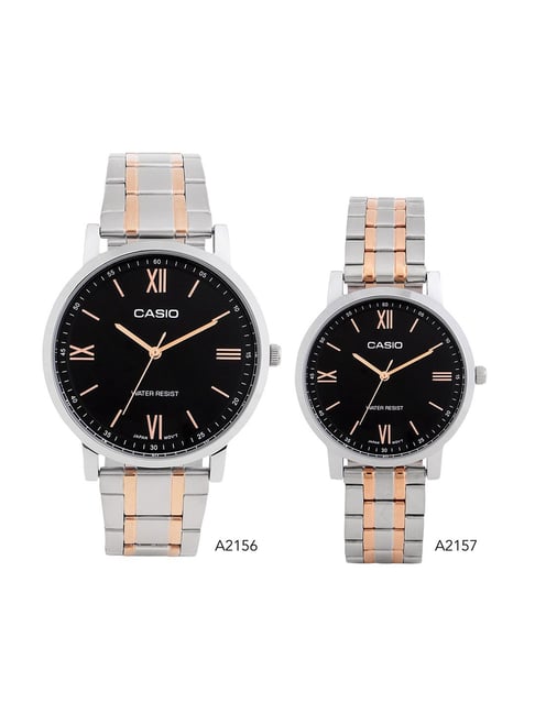 Casio couple top watch silver