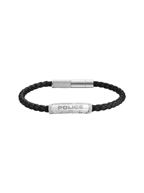 Police Warren Wing Logo Emblem Black Bracelet for Men-picture-29