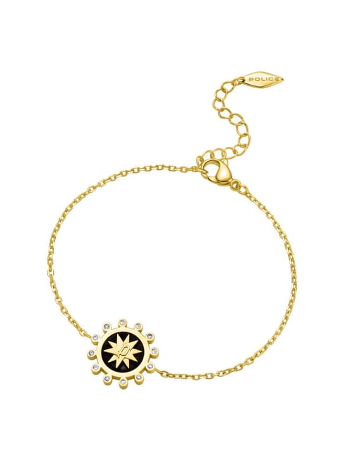 Police Stellar Motif With Enamel Flexible fit Black Flexible fit Bracelet for Women-picture-44