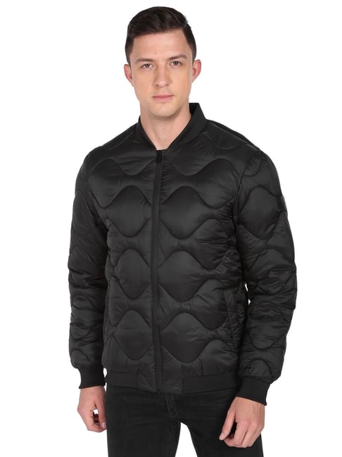 Buy Dsquared2 Men Black Quilted Sleeve Patch Logo Bomber Jacket Online -  917986 | The Collective
