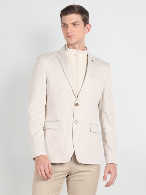Arrow Light Beige Slim Fit Blazer