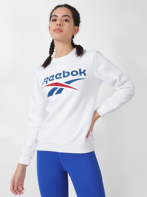 Reebok White Logo Print Sweatshirt-picture-35
