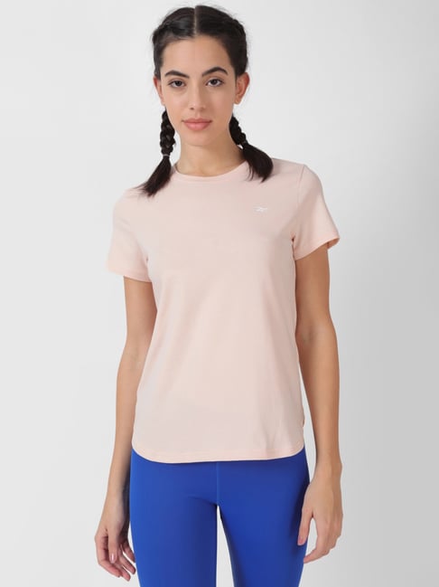 Reebok Pink Logo Print Sports T-Shirt-picture-12