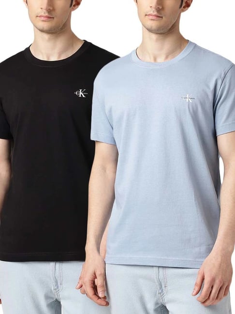 Buy Calvin Klein Jeans Iceland Blue Slim Fit T-Shirts for Men