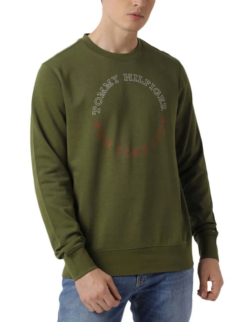 Green tommy 2025 hilfiger sweatshirt