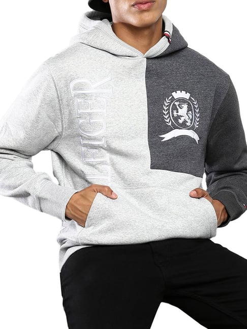 Buy Tommy Hilfiger Grey Regular Fit Colour Block Sweater for Mens