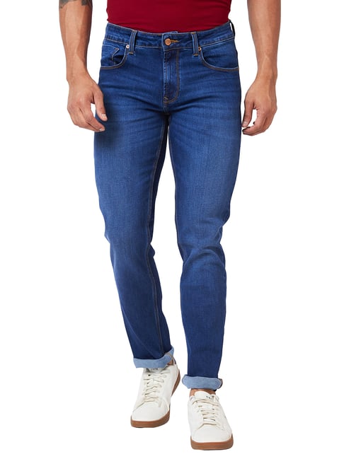 Spykar Blue Regular Fit Lightly Washed Jeans-image-35
