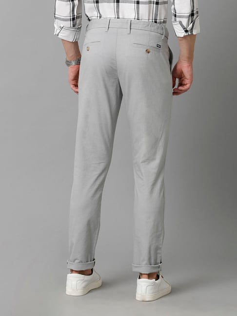 Cavallo By Linen Club Men's Cotton Linen Off White Solid Mid-Rise