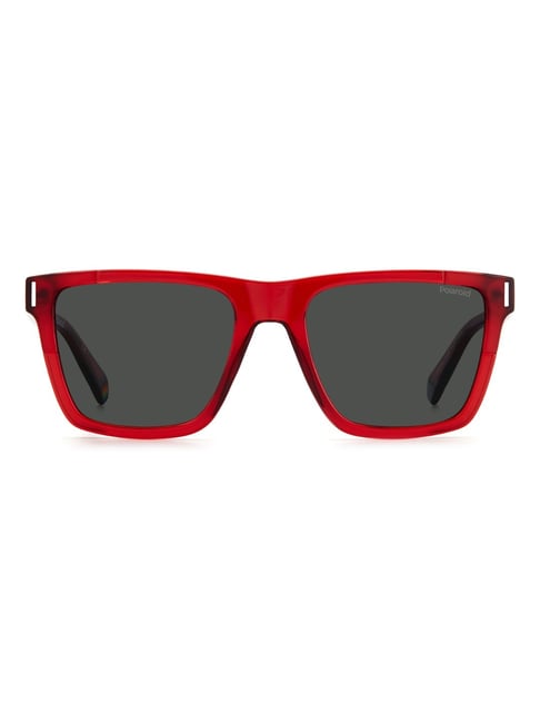 Vintage Matte Red Frame Matte Black temples Grey Gradient Lens Full Rim |  400% UV Protection | Premium & Stylish Wayfarer Sunglasses for Men & Women  (Small)