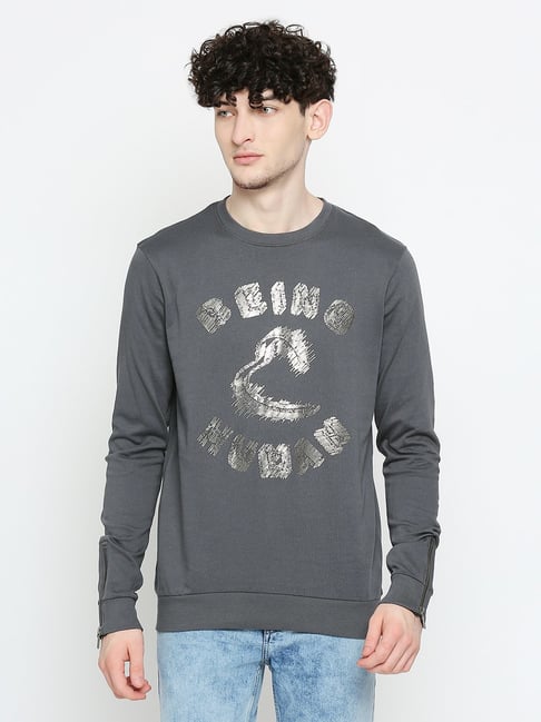 Being Human Dark Grey Regular Fit Printed Sweatshirt-picture-23