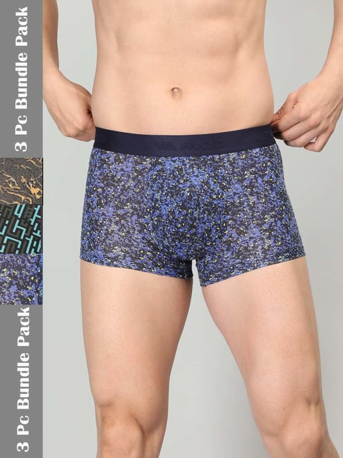 Buy Neva Multicolor Regular Fit Printed Trunks - Pack of 3 for Men's Online  @ Tata CLiQ