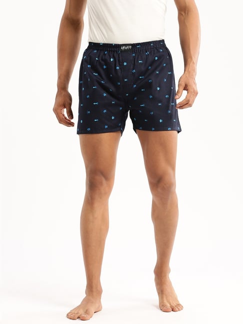 SHOWOFFFF Navy Blue Slim Fit Printed Boxers-picture-20