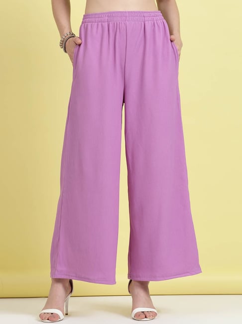 Melon by PlusS Purple Mid Rise Flared Pants-picture-37