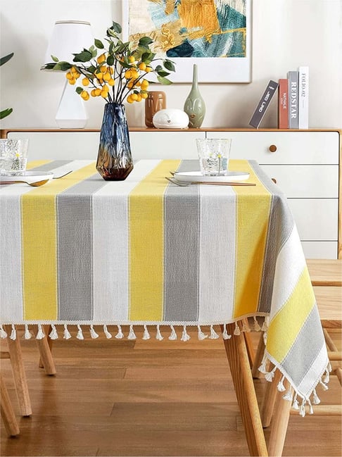 Urban Space Yellow Cotton 200 GSM 4 Seater Sicilia Dining Table Cover-picture-33