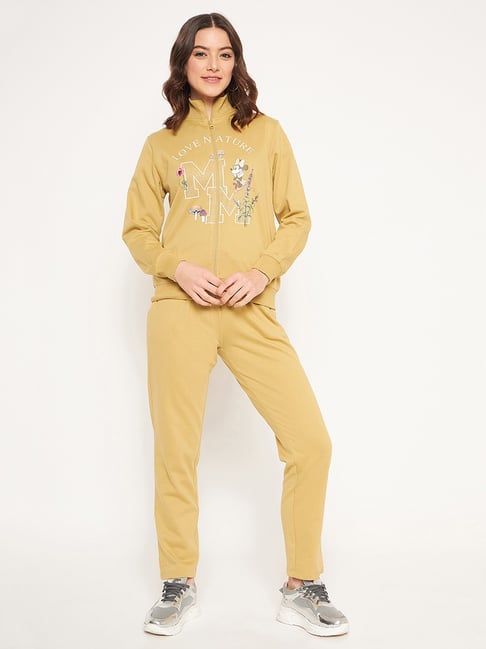 MADAME M Secret Beige Printed Sports Tracksuit-picture-11