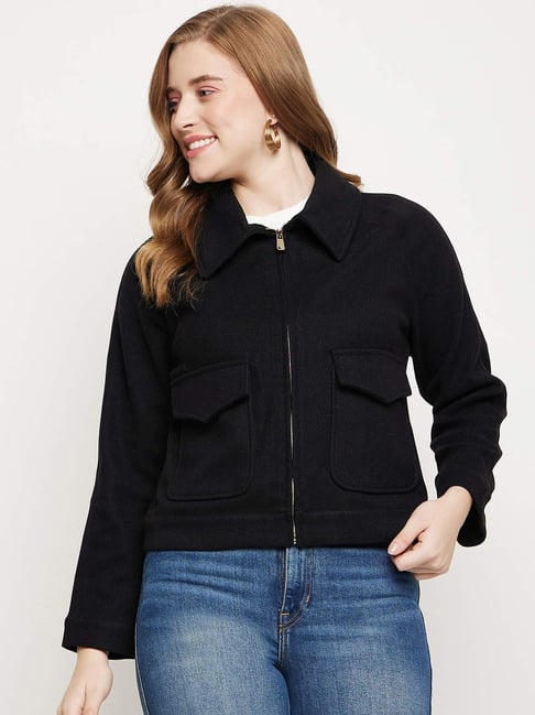 Buy MADAME Black Regular Fit Jacket for Women Online Tata CLiQ