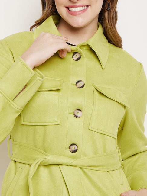 MADAME Green Regular Fit Coat