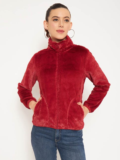 MADAME Red Self Pattern Sweatshirt-picture-37