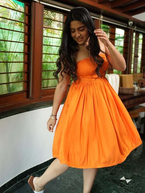 Anousshka Rust Strapless Mini Dress