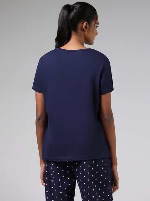 Buy Wunderlove by Westside Blue Contrast Printed T-Shirt for
