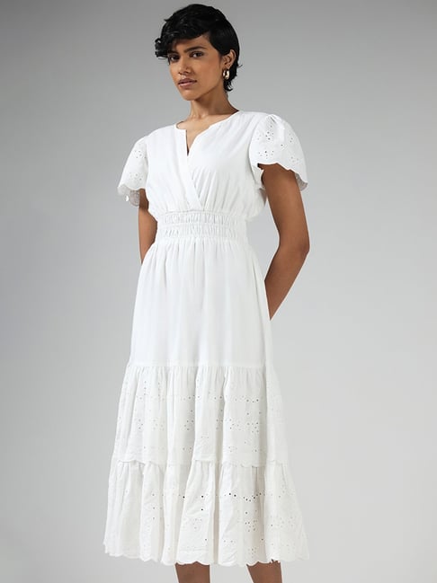 White on sale schiffli dress