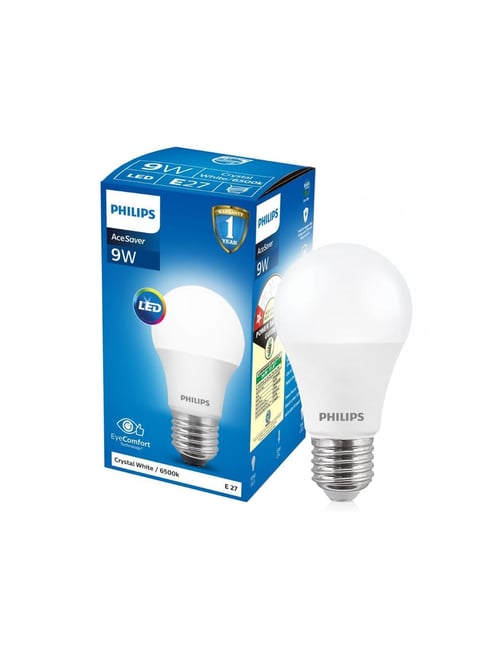 Philips 9-Watts E27 LED Warm White LED Bulb, Pack of 1, (Ace Saver)