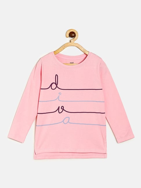 MINIKLUB Kids Pink Printed Full Sleeves Top-picture-33