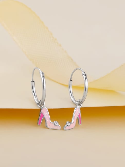Ball Design Small Size (12 mm) Silver Bali Hoops Earrings in Pure 92.5  Sterling Silver for Kids, Girls & Women - Parnika
