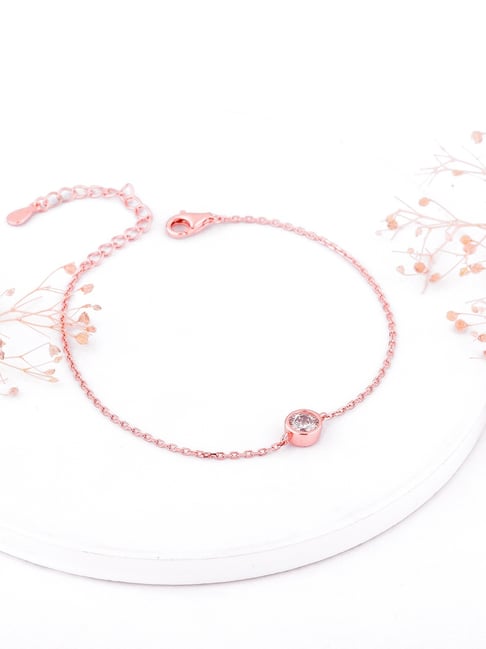 GIVA 92.5 Sterling Silver Rose Gold Crux of Luxe Bracelet-picture-14