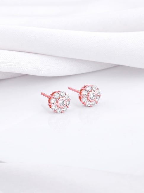 Buy GIVA Sterling Silver Zircon Eclipse Stud Earrings Online