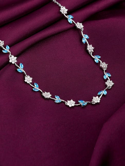 Sterling Silver Bluey Floral Necklace for Women and Girls