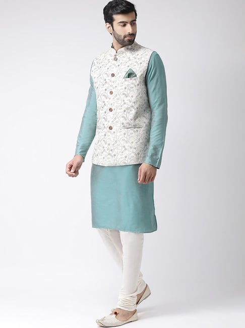 KISAH Multicolored Cotton Regular Fit Printed Kurta Set With Jacket