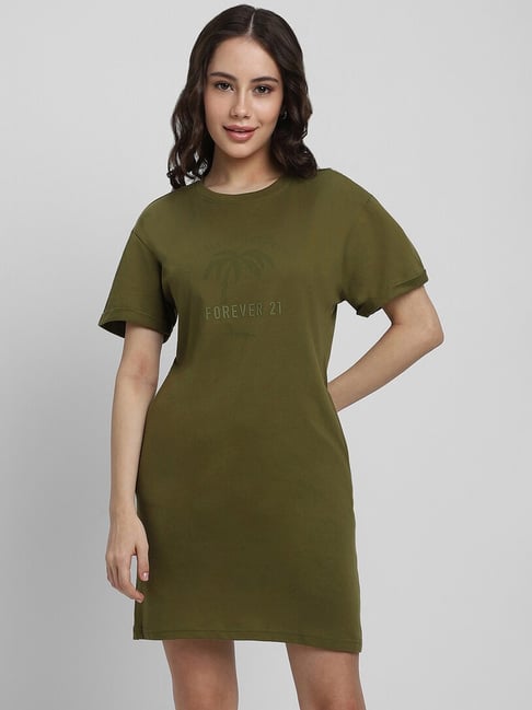 Olive green dress forever 21 best sale