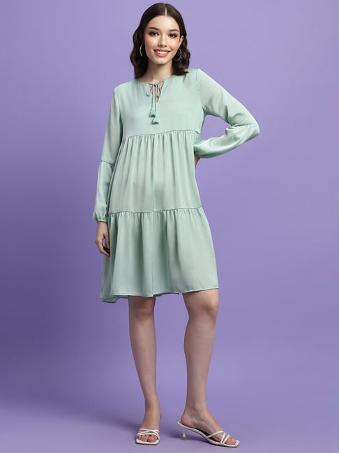 Buy Forever 21 Sage Green A-Line Dress for Women Online @ Tata CLiQ