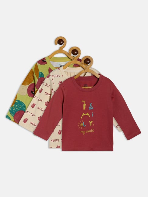 MINIKLUB Kids Multicolor Printed Full Sleeves T-Shirt (Pack Of 3)-picture-15