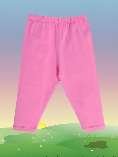 MINIKLUB Kids Pink Solid Leggings