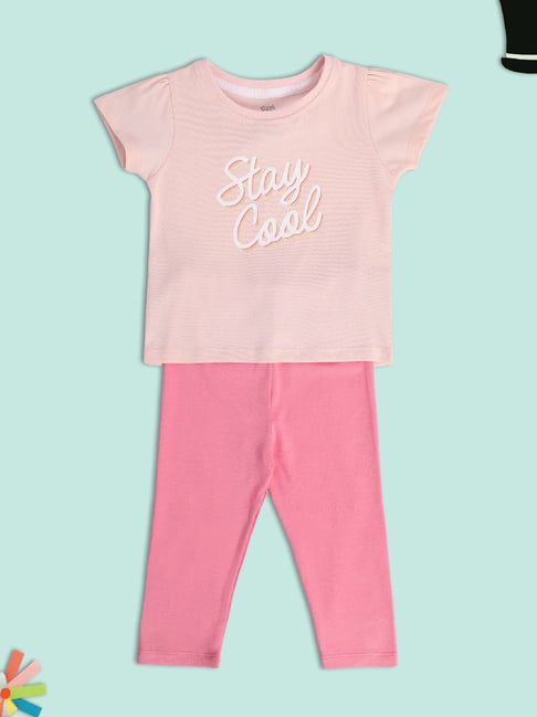 MINIKLUB Kids Pink Printed Top with Pants